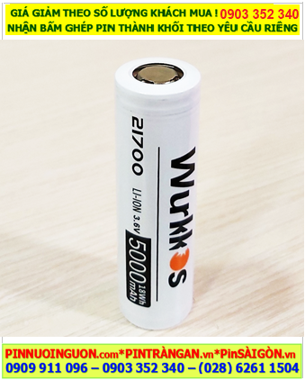 WƯKKOS 21700, Pin sạc Lithium Li-ion 3.7v WƯKKOS 21700 (5000mAh, 18Wh) chính hãng